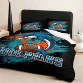 Miami Dolphins Comforter Pillowcase Sets Blanket All Season Reversible Quilted Duvet