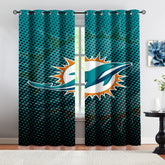 Miami Dolphins Football League Blackout Curtains Drapes for Window Treatment Set