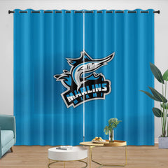 Miami Marlins Blackout Curtain for Living Room Bedroom Window Treatment