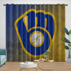 Milwaukee Brewers Blackout Curtain for Living Room Bedroom Window Treatment