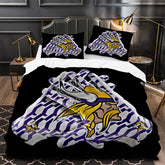 Minnesota Vikings Football Duvet Cover Quilt Case Pillowcase Bedding Set Without Filler