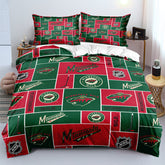 Minnesota Wild Hockey League Duvet Cover Quilt Case Pillowcases