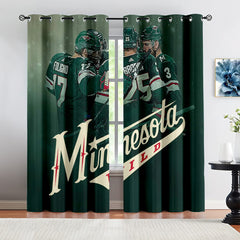 Minnesota Wild Hockey League Blackout Curtains Drapes For Window Treatment Set