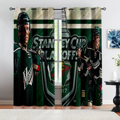 Minnesota Wild Hockey League Blackout Curtains Drapes For Window Treatment Set
