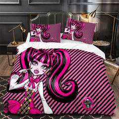 Monster High Duvet Cover Quilt Case Pillowcase Bedding Set Without Filler
