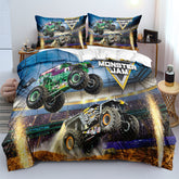Monster Jam Truck Duvet Cover Quilt Case Pillowcase Bedding Set