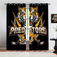 Nashville Predators Blackout Curtains Drapes For Window Treatment Set