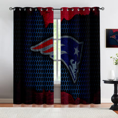 New England Patriots Blackout Curtains Drapes For Window Treatment Set