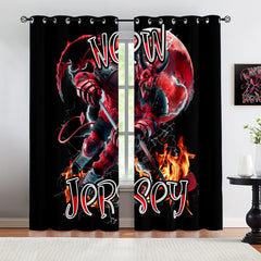 New Jersey Devils Blackout Curtains Drapes For Window Treatment Set