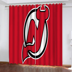 New Jersey Devils Hockey League Blackout Curtains Drapes For Window Treatment Set