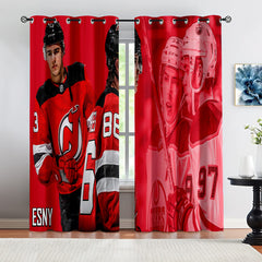 New Jersey Devils Hockey League Blackout Curtains Drapes For Window Treatment Set