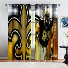 New Orleans Saints Football Team Blackout Curtains Drapes For Window Treatment Set
