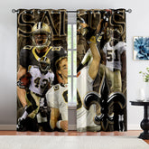 New Orleans Saints Football Team Blackout Curtains Drapes For Window Treatment Set