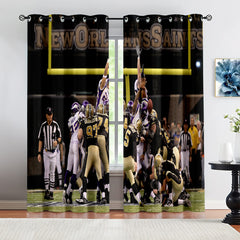 New Orleans Saints Football Team Blackout Curtains Drapes For Window Treatment Set