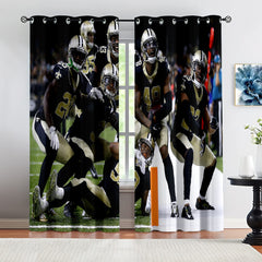 New Orleans Saints Football Team Blackout Curtains Drapes For Window Treatment Set