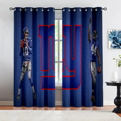 New York Giants Football Team Blackout Curtains Drapes For Window Treatment Set