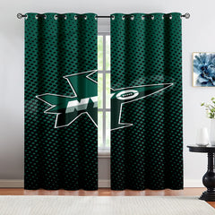 New York Jets Football League Blackout Curtains Drapes for Window Treatment Set