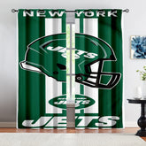 New York Jets Football League Blackout Curtains Drapes for Window Treatment Set