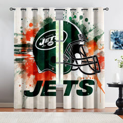 New York Jets Football League Blackout Curtains Drapes for Window Treatment Set