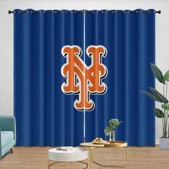 New York Mets Blackout Curtain for Living Room Bedroom Window Treatment