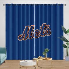 New York Mets Blackout Curtain for Living Room Bedroom Window Treatment