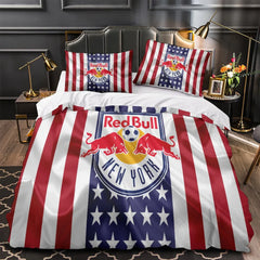 New York Red Bulls Duvet Cover Quilt Case Pillowcase Bedding Set Without Filler
