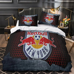 New York Red Bulls Duvet Cover Quilt Case Pillowcase Bedding Set Without Filler