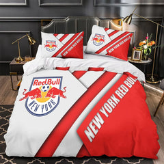 New York Red Bulls Duvet Cover Quilt Case Pillowcase Bedding Set Without Filler