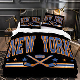 New Yorkislanders Hockey Duvet Cover Quilt Case Pillowcase Bedding Set Without Filler