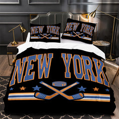 New Yorkislanders Hockey Duvet Cover Quilt Case Pillowcase Bedding Set Without Filler