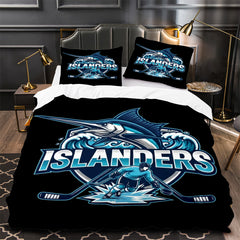 New Yorkislanders Hockey Duvet Cover Quilt Case Pillowcase Bedding Set Without Filler