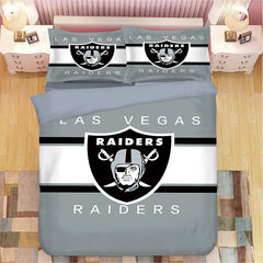 Oakland Football League Raiders Duvet Cover Quilt Cover Pillowcase Bedding Set