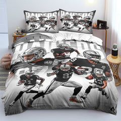 Oakland Football League Raiders Duvet Cover Quilt Cover Pillowcase Bedding Set