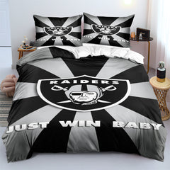 Oakland Raiders Football League Duvet Cover Quilt Case Pillowcase Bedding Set