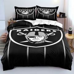 Oakland Raiders Football League Duvet Cover Quilt Case Pillowcase Bedding Set