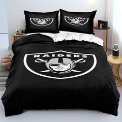 Oakland Raiders Football League Duvet Cover Quilt Case Pillowcase Bedding Set