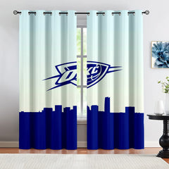 Oklahoma City Basketball Thunder Blackout Curtains Drapes For Window Treatment Set
