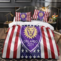 Orlando City SC Duvet Cover Quilt Case Pillowcase Bedding Set Without Filler