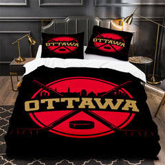 Ottawa Senators Hockey Duvet Cover Quilt Case Pillowcase Bedding Set Without Filler