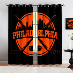 Philadelphia Flyers Blackout Curtains Drapes For Window Treatment Set
