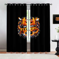 Philadelphia Flyers Blackout Curtains Drapes For Window Treatment Set