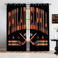 Philadelphia Flyers Blackout Curtains Drapes For Window Treatment Set