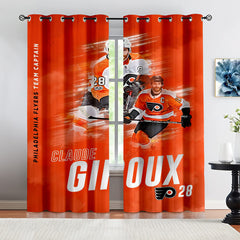 Philadelphia Flyers Hockey League Blackout Curtains Drapes For Window Treatment Set