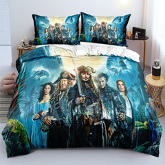 Pirates of the Caribbean Duvet Cover Quilt Case Pillowcase Bedding Set