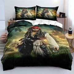 Pirates of the Caribbean Duvet Cover Quilt Case Pillowcase Bedding Set