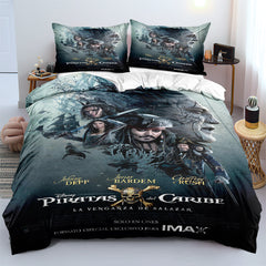 Pirates of the Caribbean Duvet Cover Quilt Case Pillowcase Bedding Set