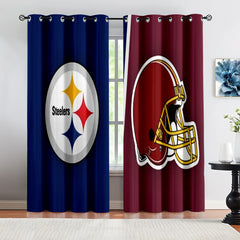 Pittsburgh Steelers Football Team Blackout Curtains Drapes For Window Treatment Set