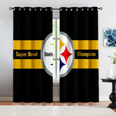Pittsburgh Steelers Football Team Blackout Curtains Drapes For Window Treatment Set