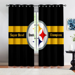 Pittsburgh Steelers Football Team Blackout Curtains Drapes For Window Treatment Set