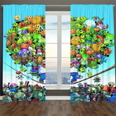 Plants vs Zombies Blackout Curtains Drapes For Window Treatment Set